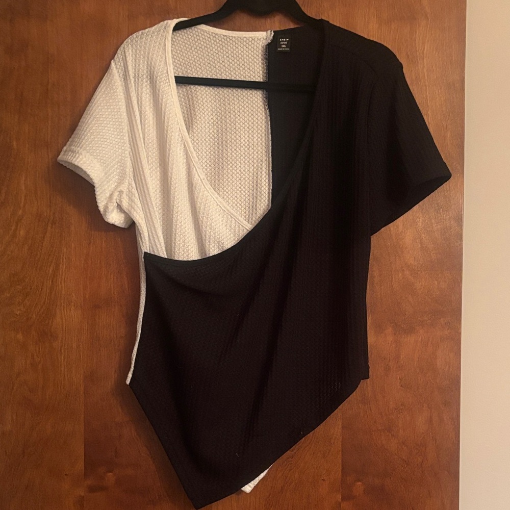 Black and White Asymmetrical Top